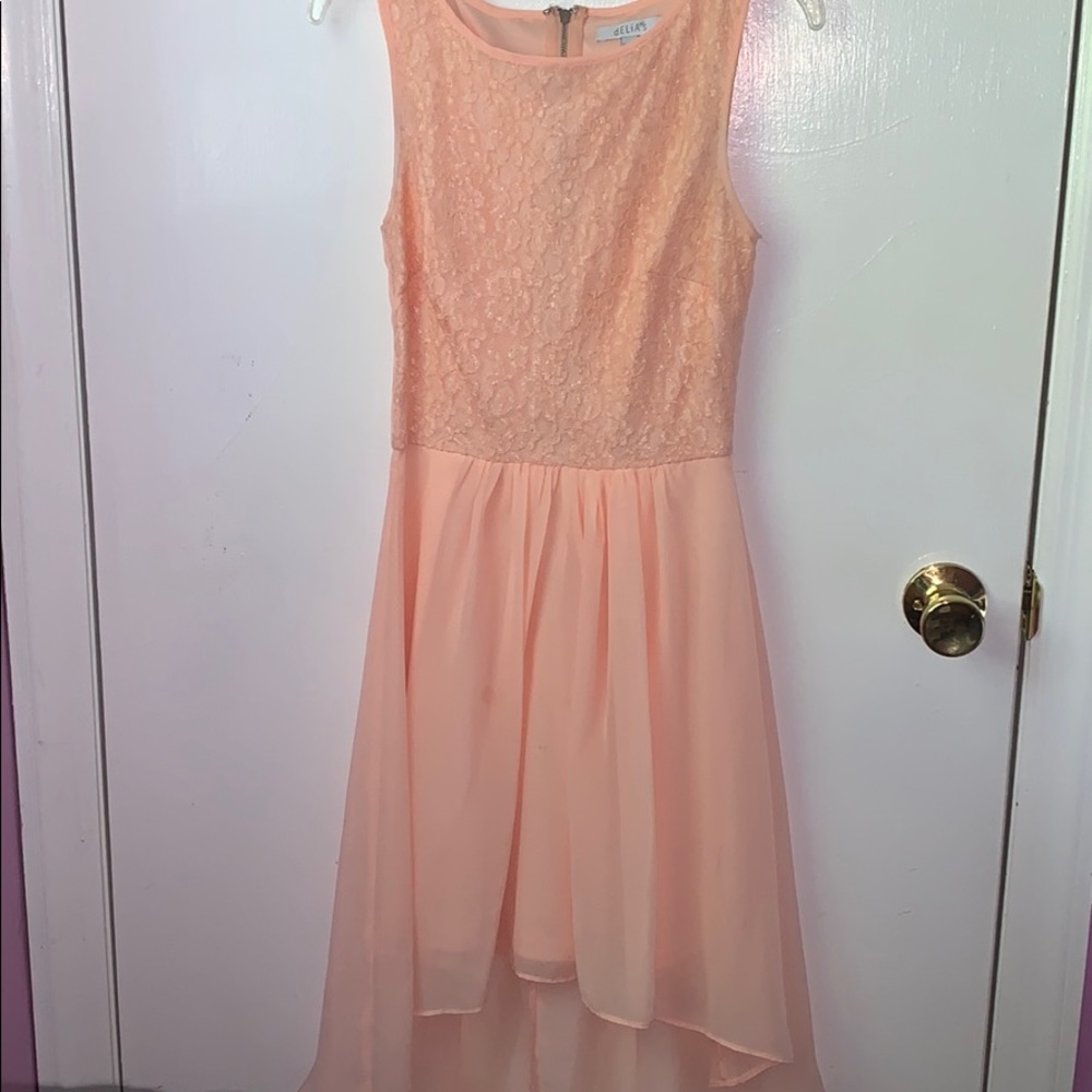 Delias Peach Lace High-Low Dress